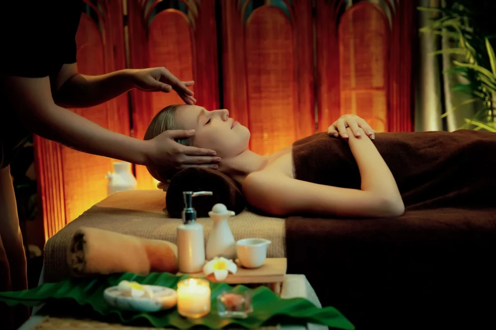 Client receiving a relaxing, professional therapeutic body massage for women at Seoyeon Beauty and Spa Al Ain.
